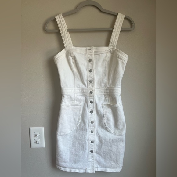 express white denim dress Buy Sosandar White Fit and Flare Denim Dress With Pockets from Next USA